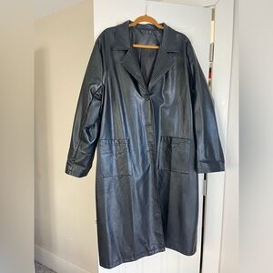 Vintage faux leather trench coat
